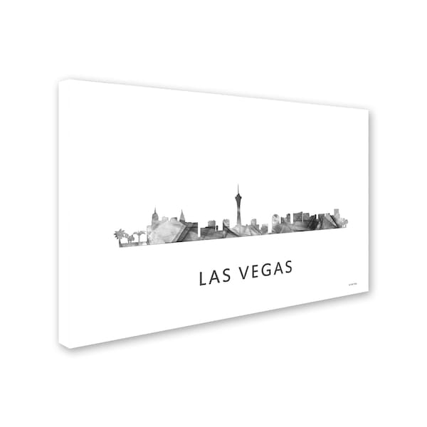 Marlene Watson 'Las Vegas Nevada Skyline WB-BW' Canvas Art,16x24